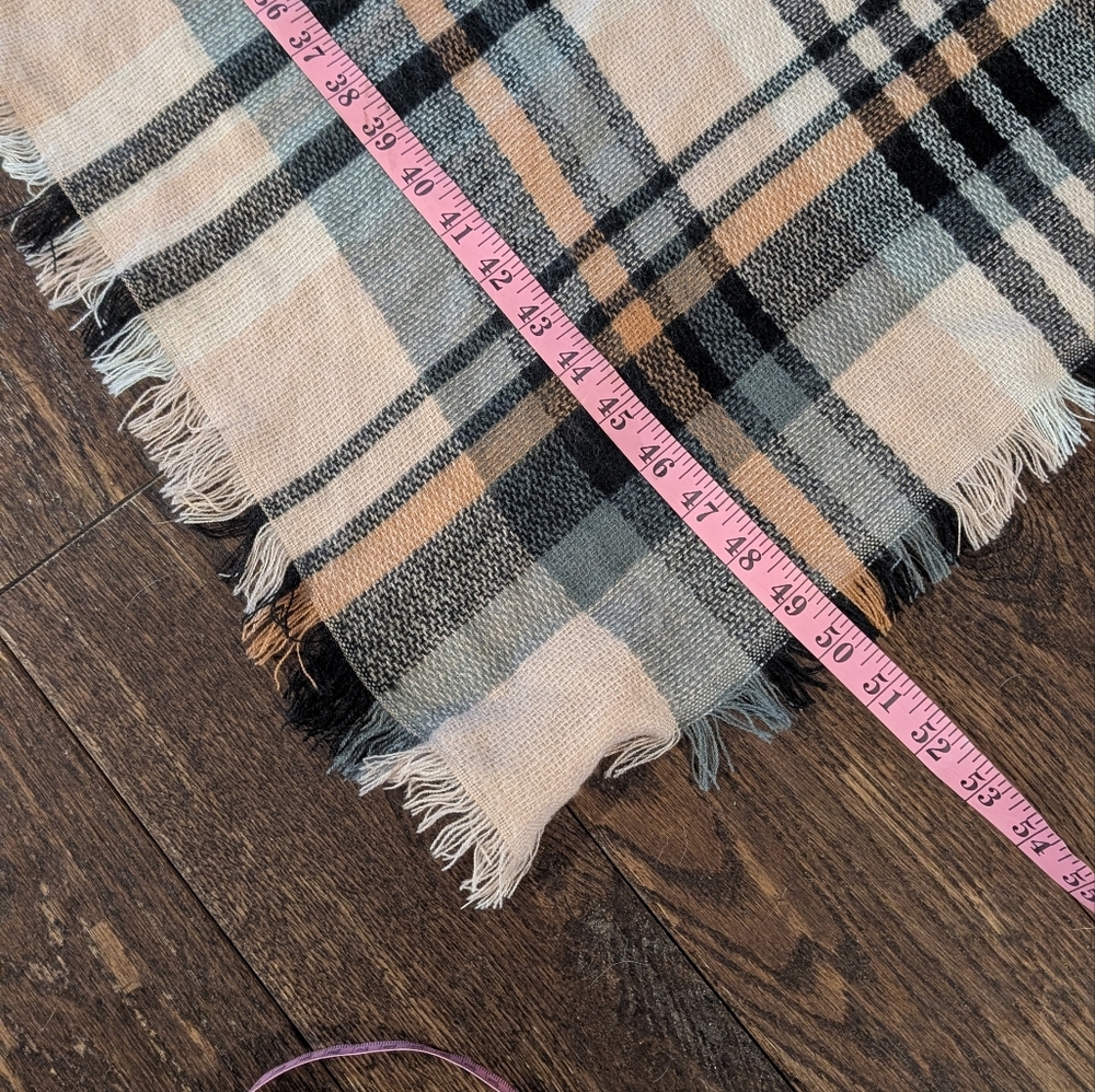 Apt 9 Blanket Scarf Plaid Blush Pink and Black - Picture 4 of 7
